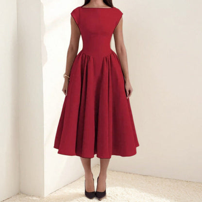 Image of Rita | Women's Sleeveless A-Line Midi Dress