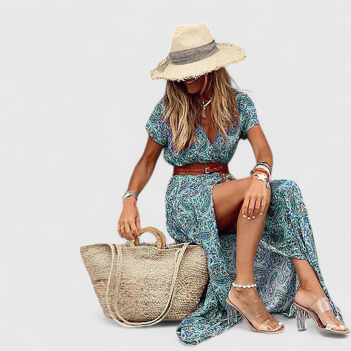 Floral Boho Long Summer Dress For Ladies