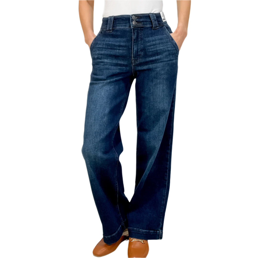 Women's High Waisted Wide Leg Jeans - VibreMode