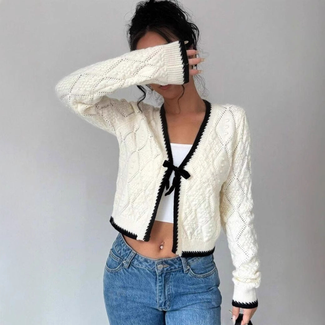 Women's Cropped Knit Cardigan - VibreMode