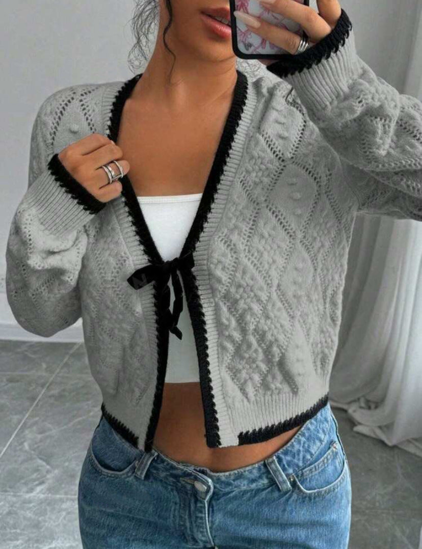 Image of Rochelle | Women's Cropped Knit Cardigan