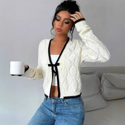 Image of Rochelle | Women's Cropped Knit Cardigan