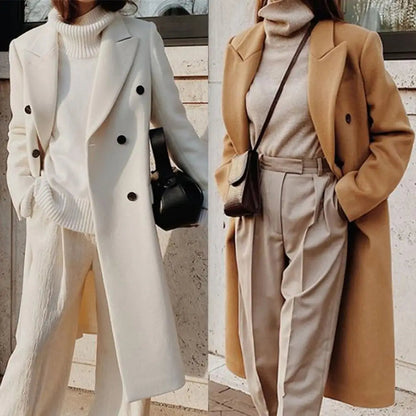 Image of Rochelle | Women's Double-Breasted Long Coat