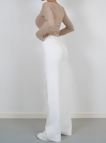 Image of Rochelle | Women's High-Waisted Wide Leg Trousers