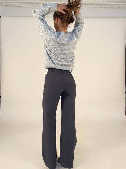 Image of Rochelle | Women's High-Waisted Wide Leg Trousers