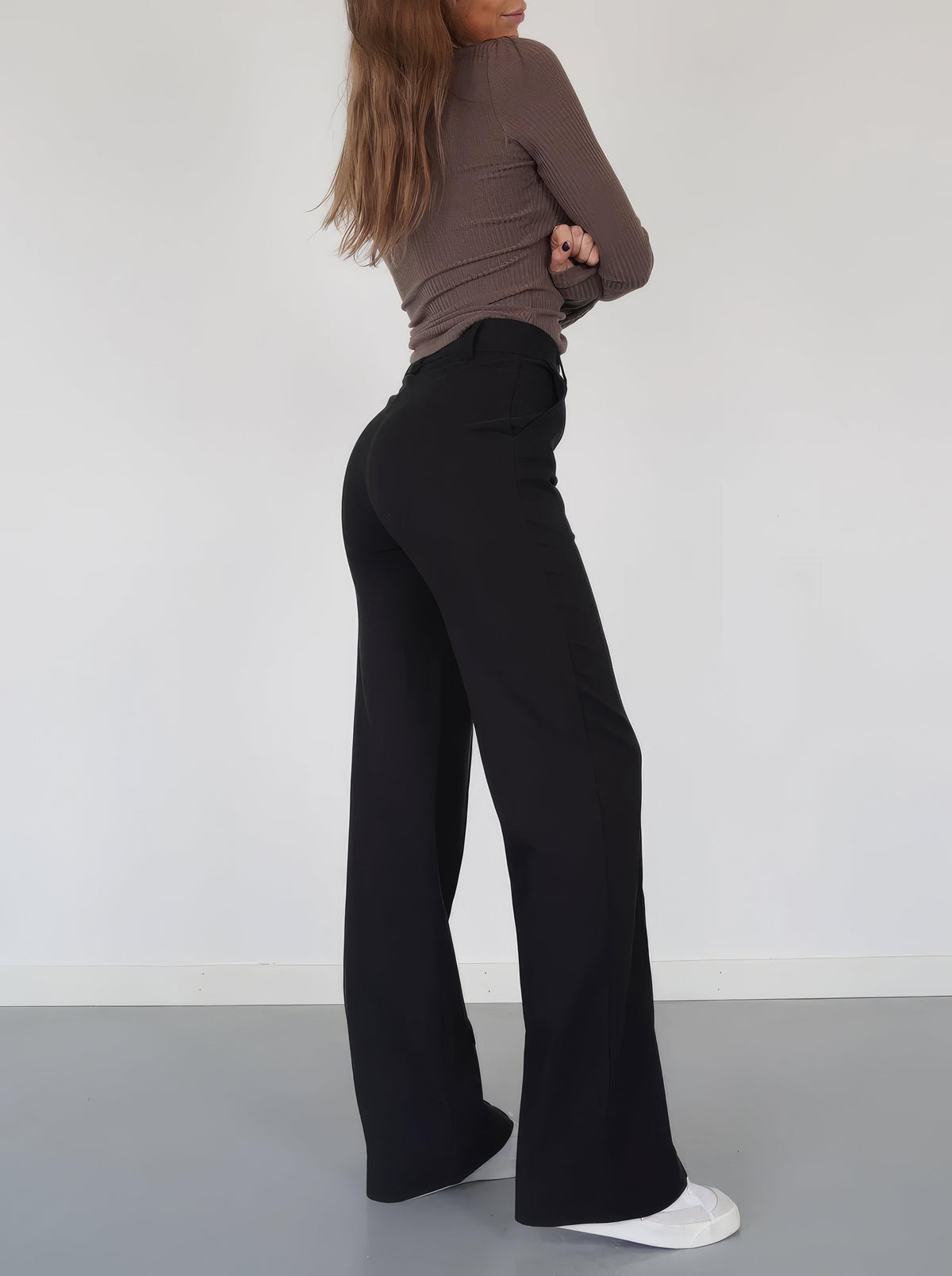 Image of Rochelle | Women's High-Waisted Wide Leg Trousers