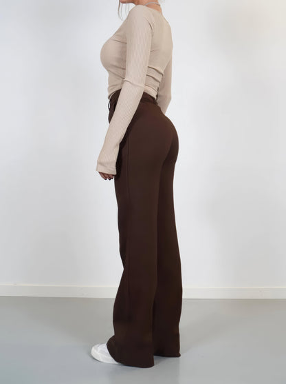 Image of Rochelle | Women's High-Waisted Wide Leg Trousers