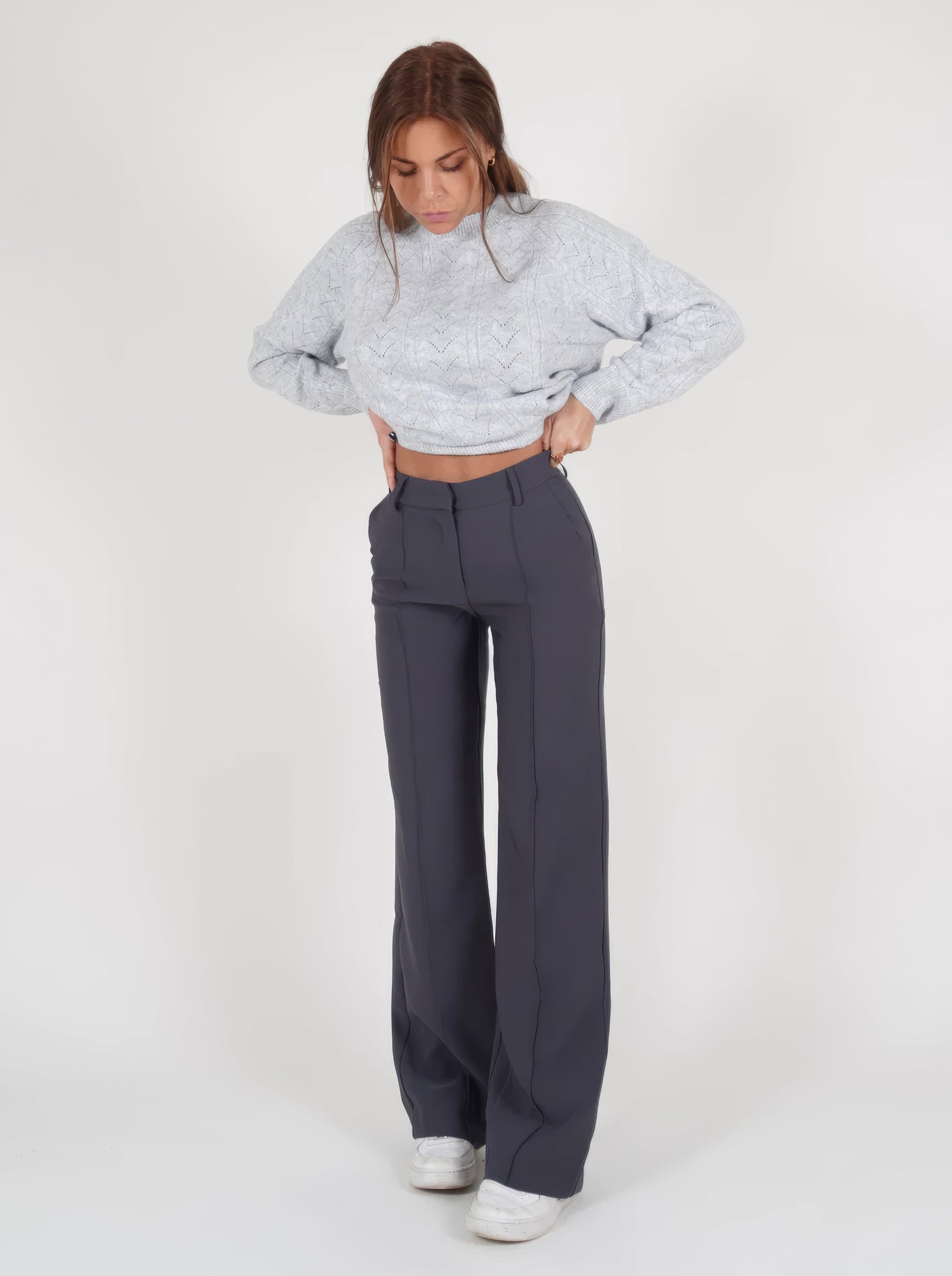 Image of Rochelle | Women's High-Waisted Wide Leg Trousers