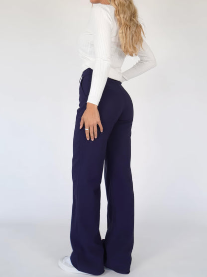 Image of Rochelle | Women's High-Waisted Wide Leg Trousers