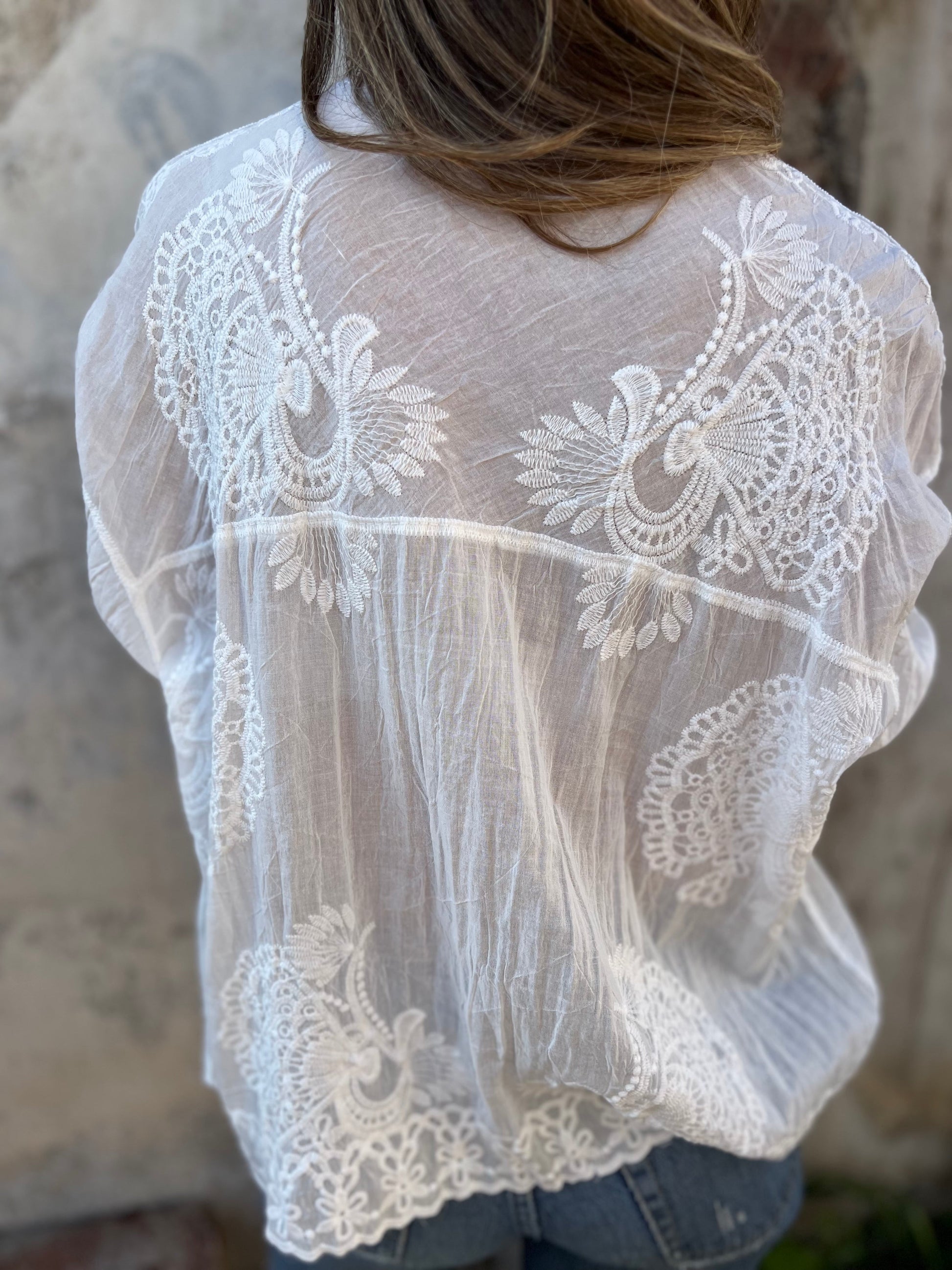 Image of Rochelle | Women's Lace Button-Down Blouse