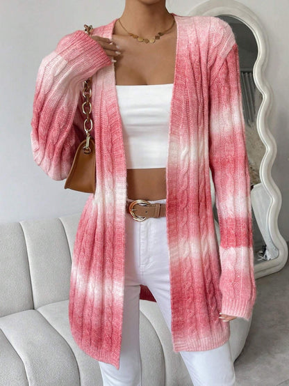 Image of Rochelle | Women's Long Sleeve Cable Knit Cardigan