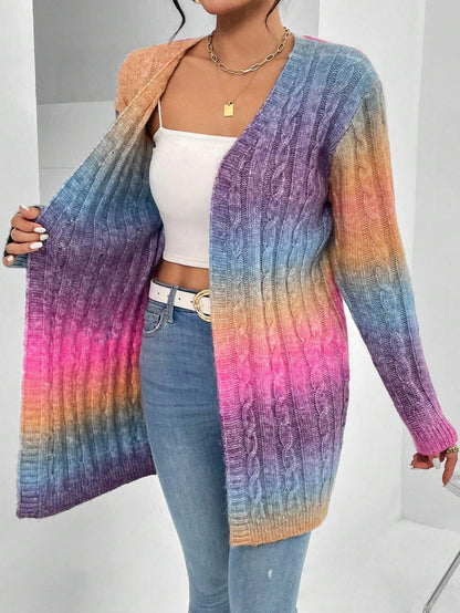 Image of Rochelle | Women's Long Sleeve Cable Knit Cardigan