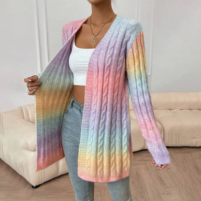 Image of Rochelle | Women's Long Sleeve Cable Knit Cardigan