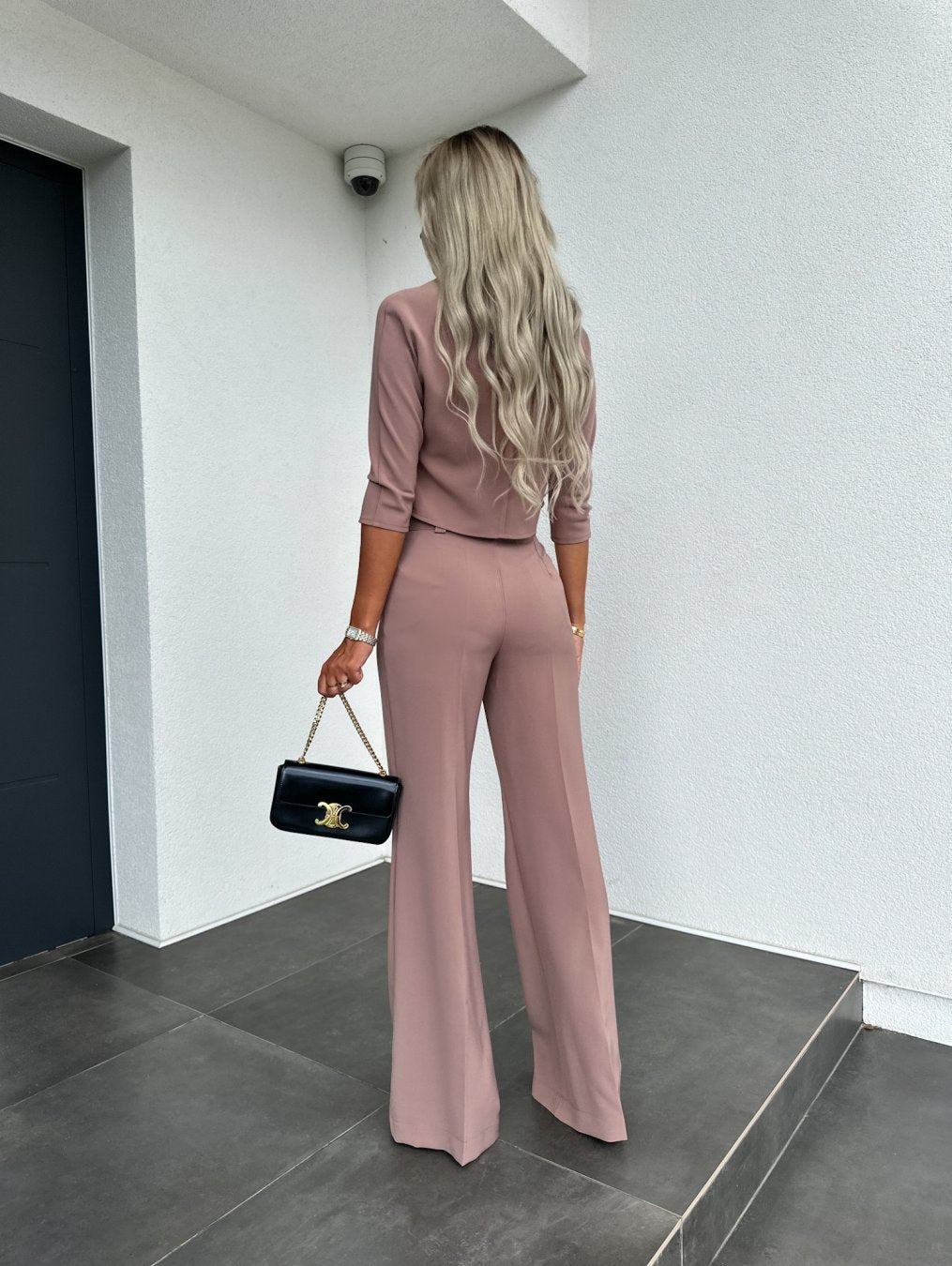 Women's Lounge Set Round Neck Flare Pants