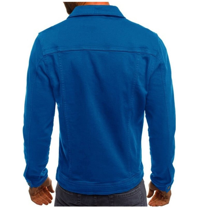 Men's Denim Jacket Comfortable Fit Casual Blue