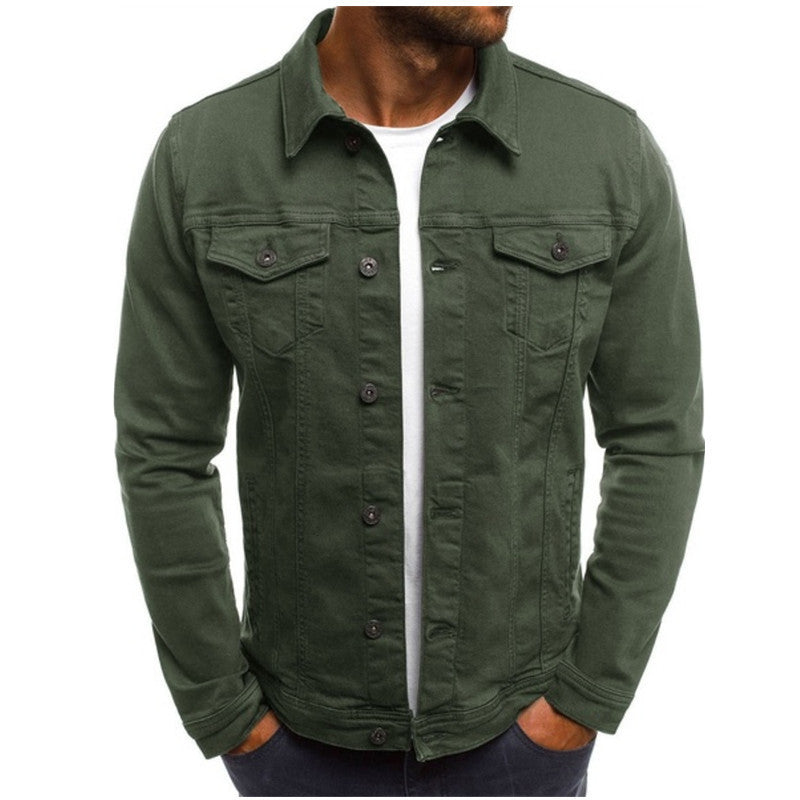 Men's Denim Jacket Comfortable Fit Casual Blue - VibreMode