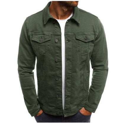Men's Denim Jacket Comfortable Fit Casual Blue - VibreMode