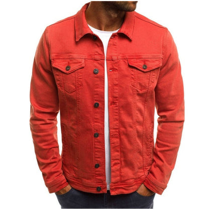 Men's Denim Jacket Comfortable Fit Casual Blue