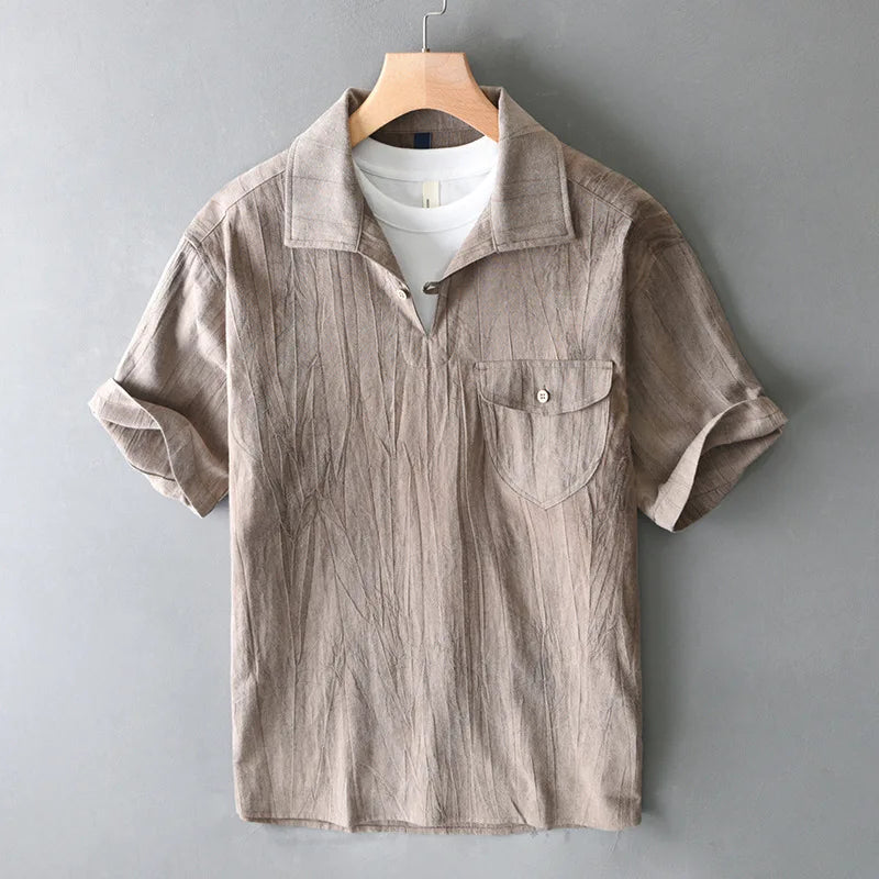 Men's Short Sleeve Camp Collar Shirt - VibreMode