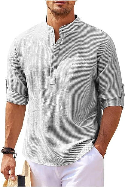 Image of Rory | Men's Long Sleeve Henley Shirt