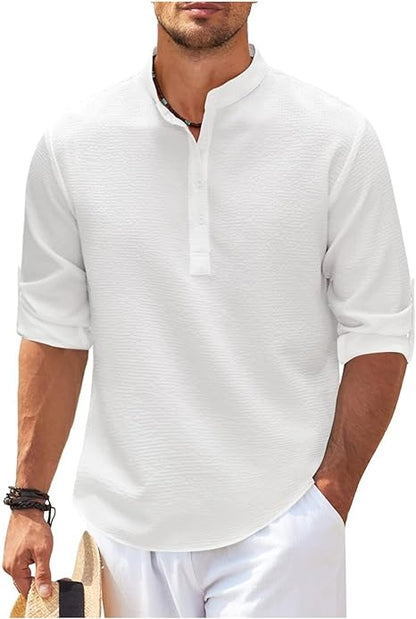 Image of Rory | Men's Long Sleeve Henley Shirt