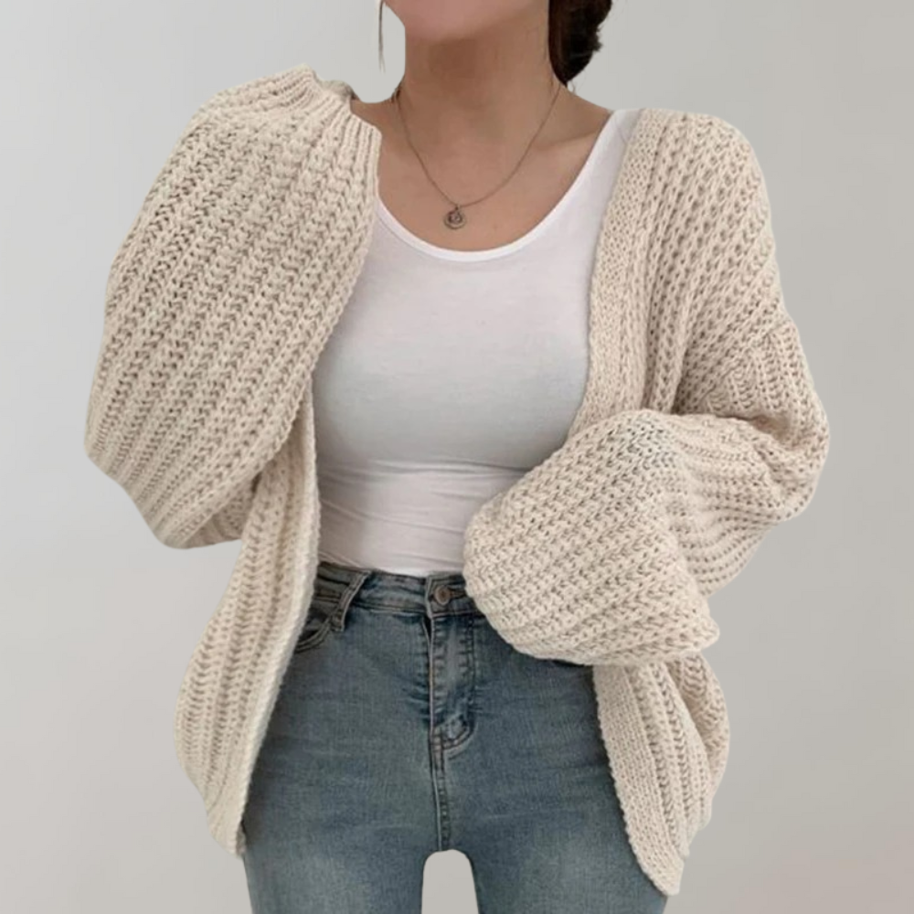 Women's Oversized Open Front Cardigan Rose - VibreMode