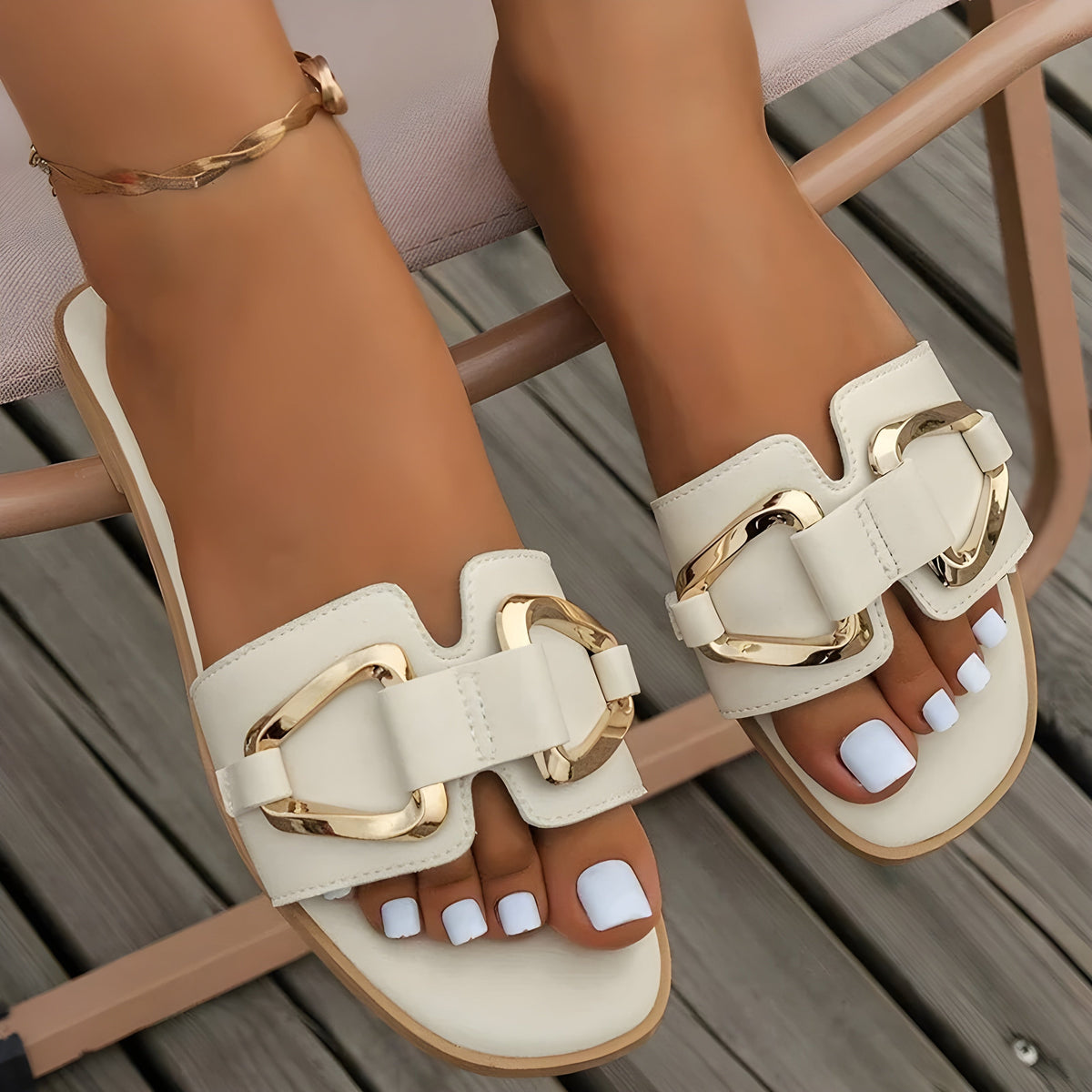 Image of Rosie | Women's Slide Open Toe Flat Sandals