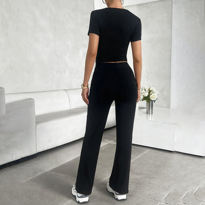 Women's Cropped Two Piece Outfit Set