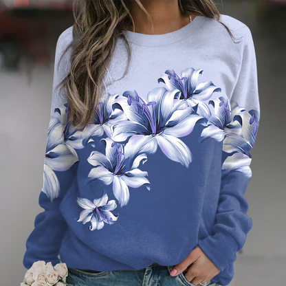 Women's Floral Sweatshirt Soft Breathable Long Sleeve