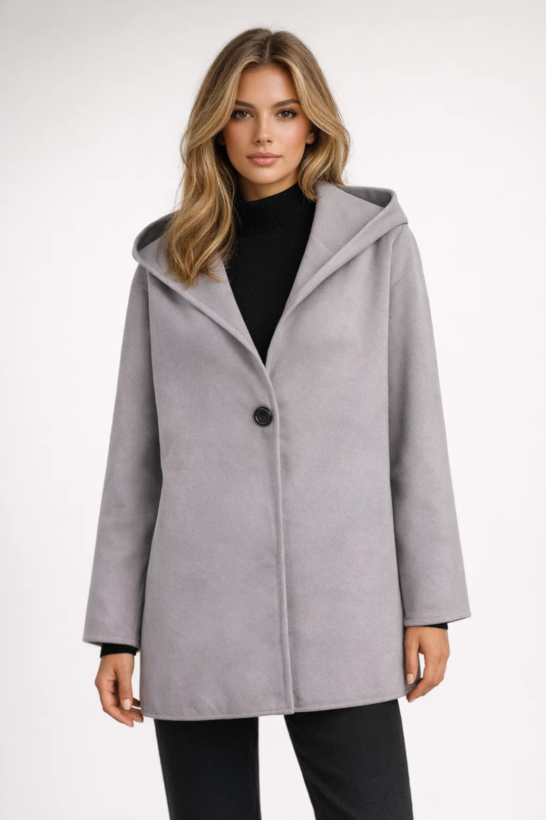 Women's Relaxed Fit Hooded Coat - VibreMode