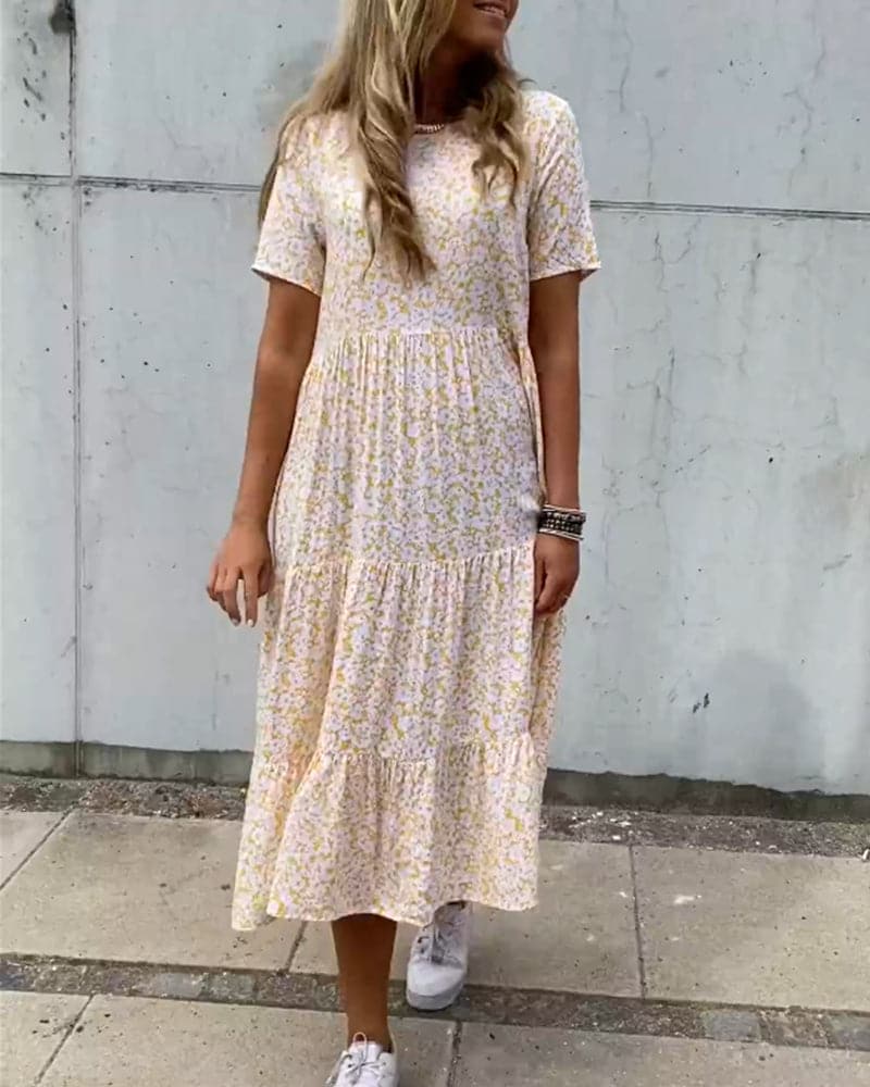 Women's Tiered Midi Dress - VibreMode