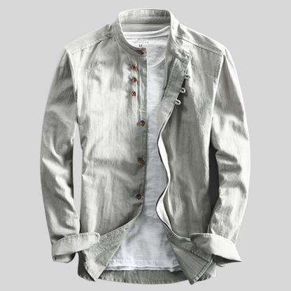 Men's Long Sleeve Button-Down Shirt Casual Cotton - VibreMode