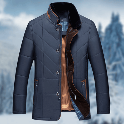 Men's Quilted Button Front Jacket - VibreMode
