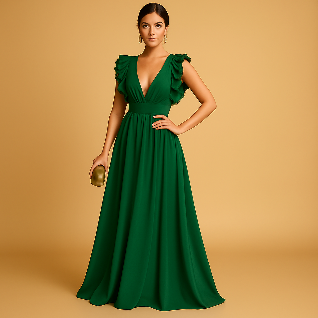 Feminine Long Sleeve Dress for Women with Slim Fit - VibreMode