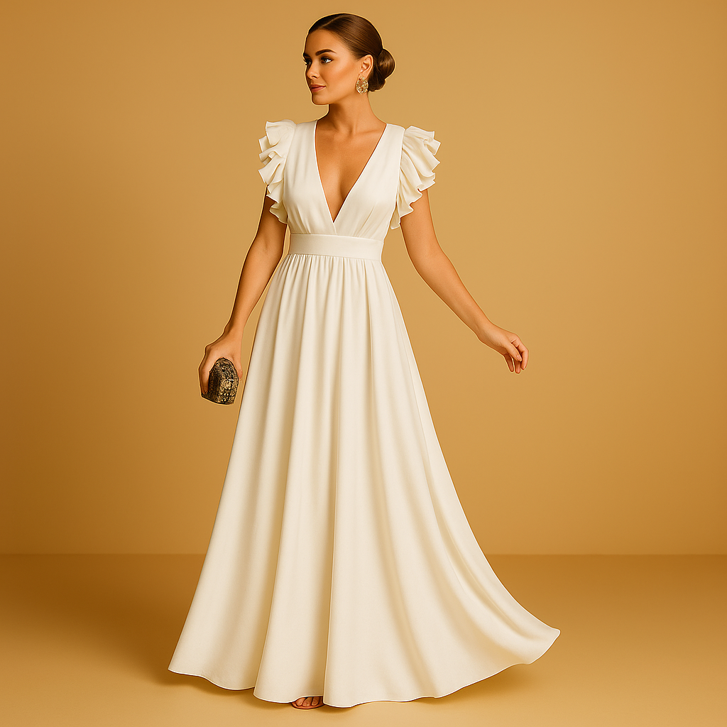 Ruffle long sleeve dress for women with a flattering silhouette, suitable for work, parties, and stylish everyday outfits.