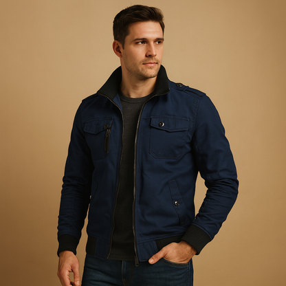 Tough Mens Leather Bomber Jacket - VibreMode