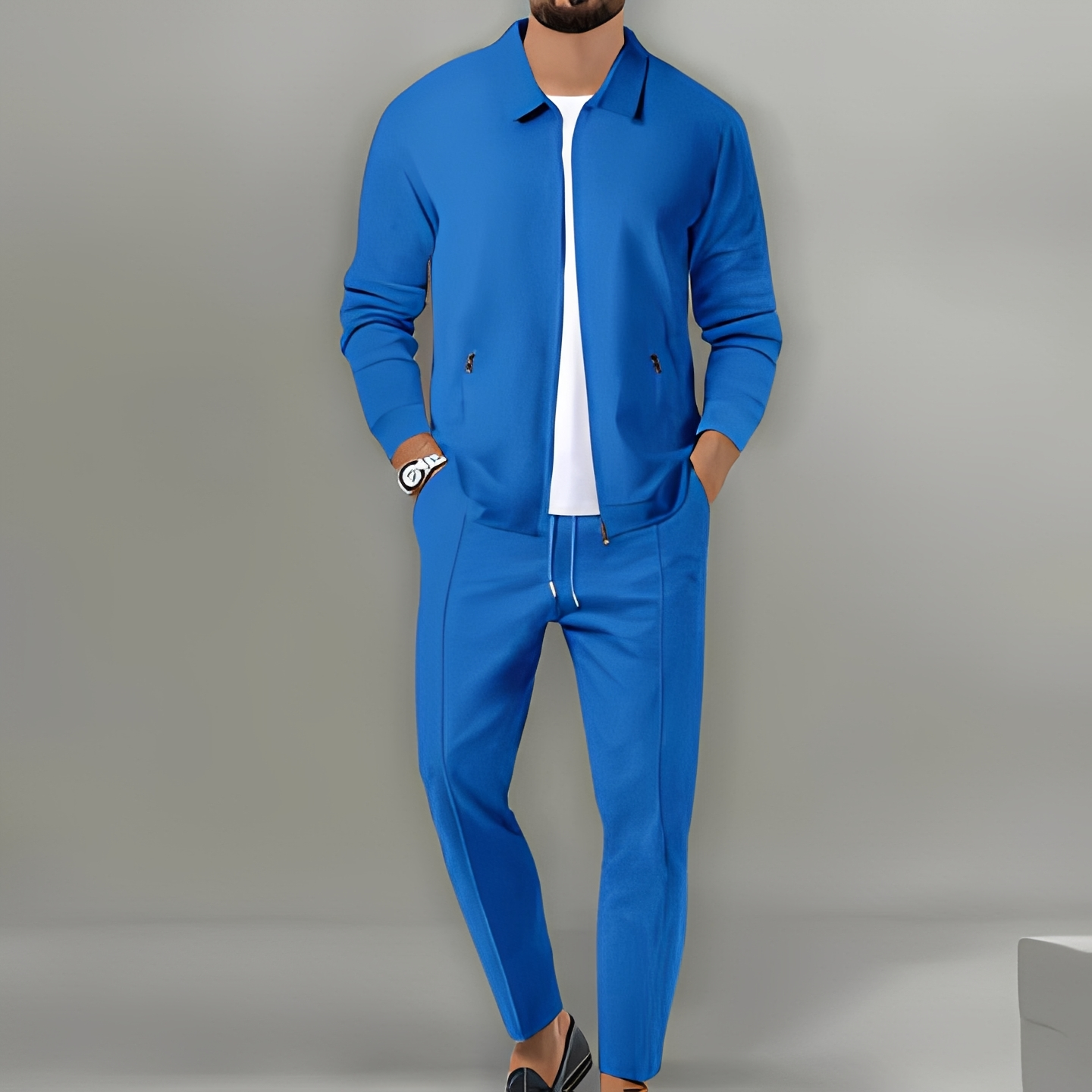 Men's Zip Up Jacket Suit Set