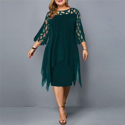 Plus Size Loose Fit Midi Dress for Women