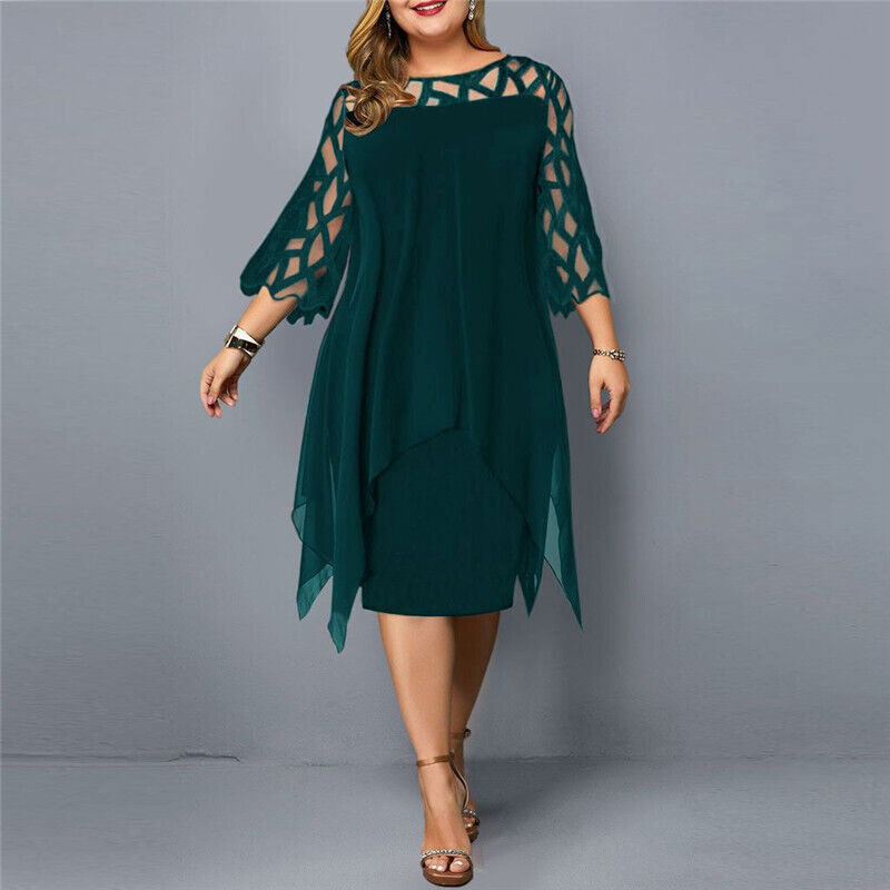 Women's Plus Size Flowy Midi Dress