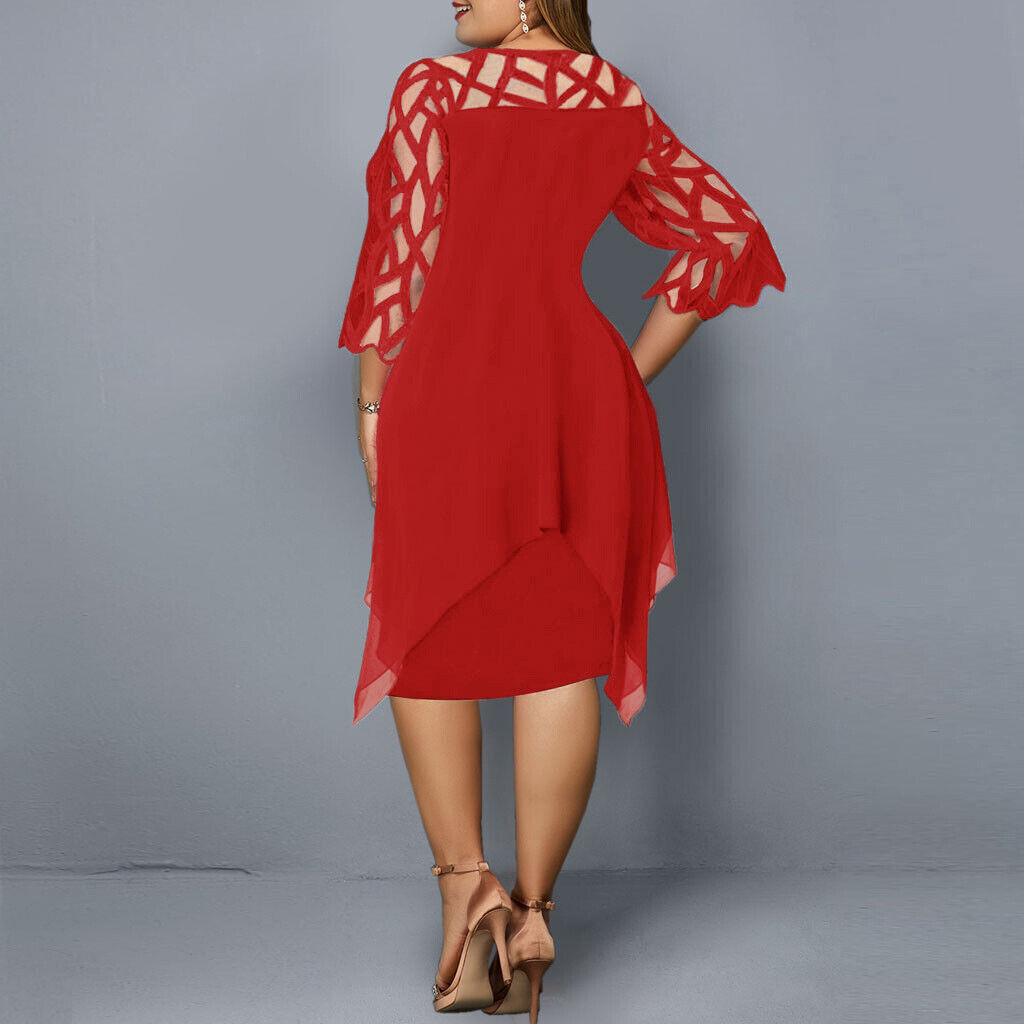 Plus Size Loose Fit Midi Dress for Women