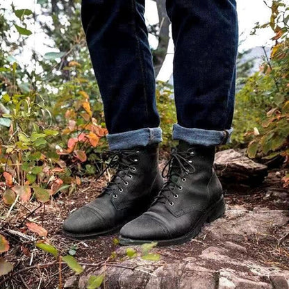 Men's Ankle Work Boots Durable Sole Brown