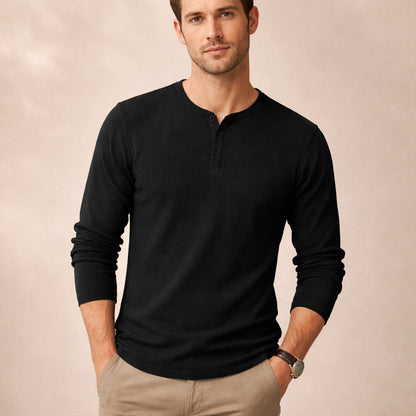 Men's Thermal Waffle Henley Shirt