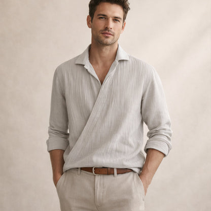 Men's Slim Fit Dress Shirt Gray Cotton