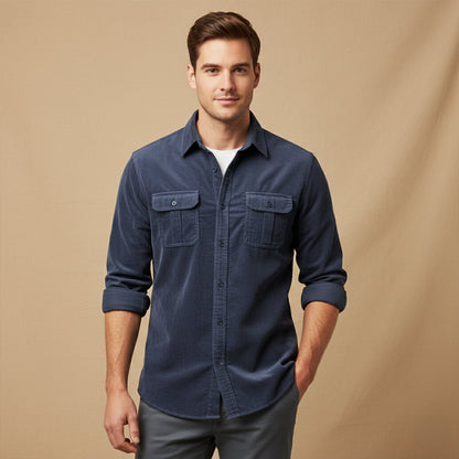 Veneto Men's Corduroy Button Up Shirt