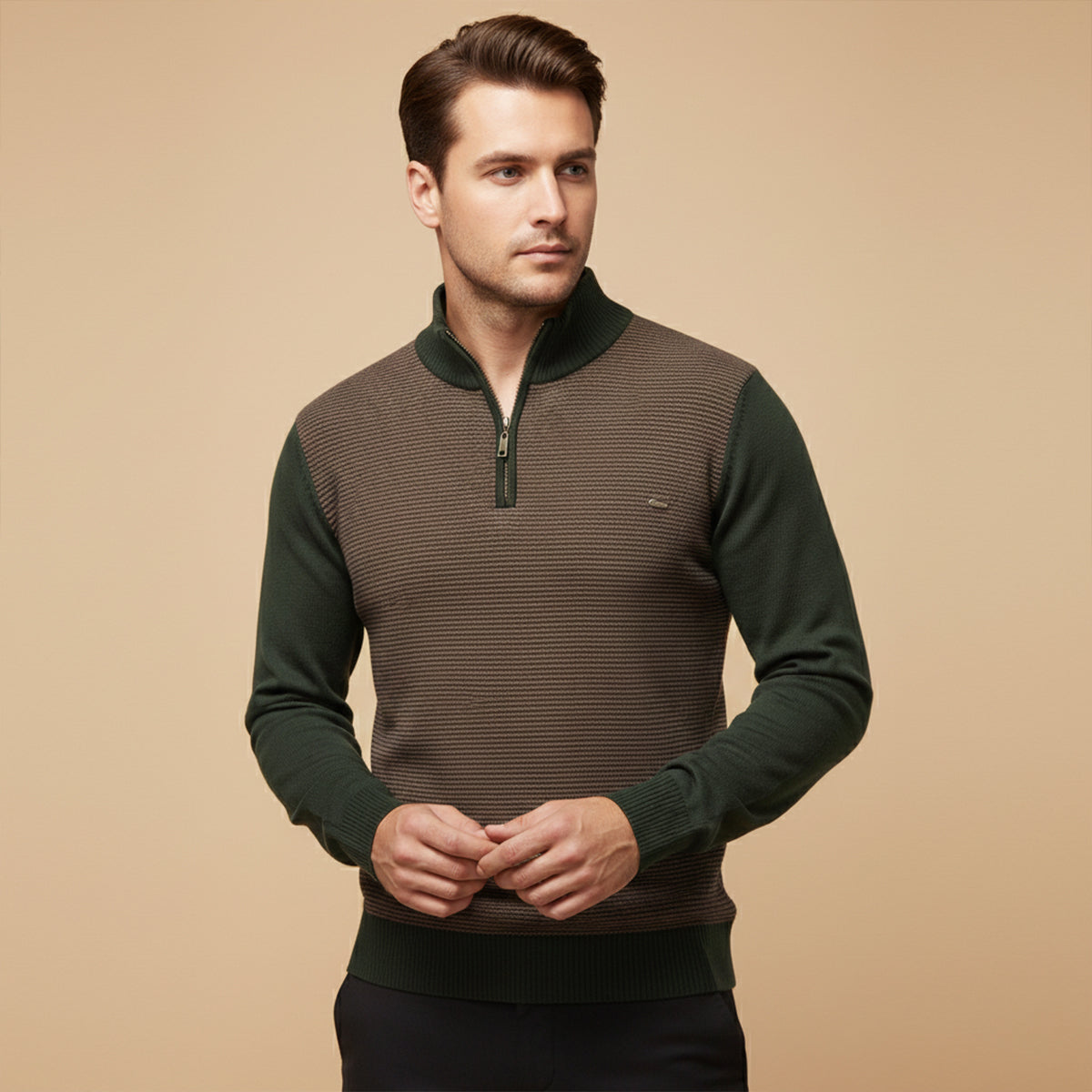 Men's Half Zip Winter Knit Sweater