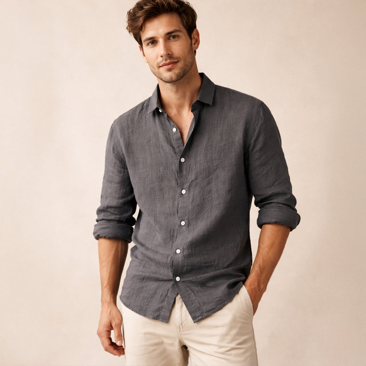 Men's Classic Button Up Shirt Lightweight