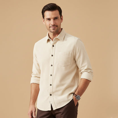 Men's Corduroy Shirt Solid Color Casual