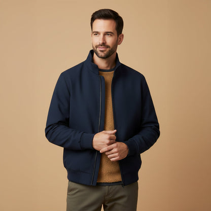 Men's Fleece Lined Windbreaker Lightweight Bomber Jacket