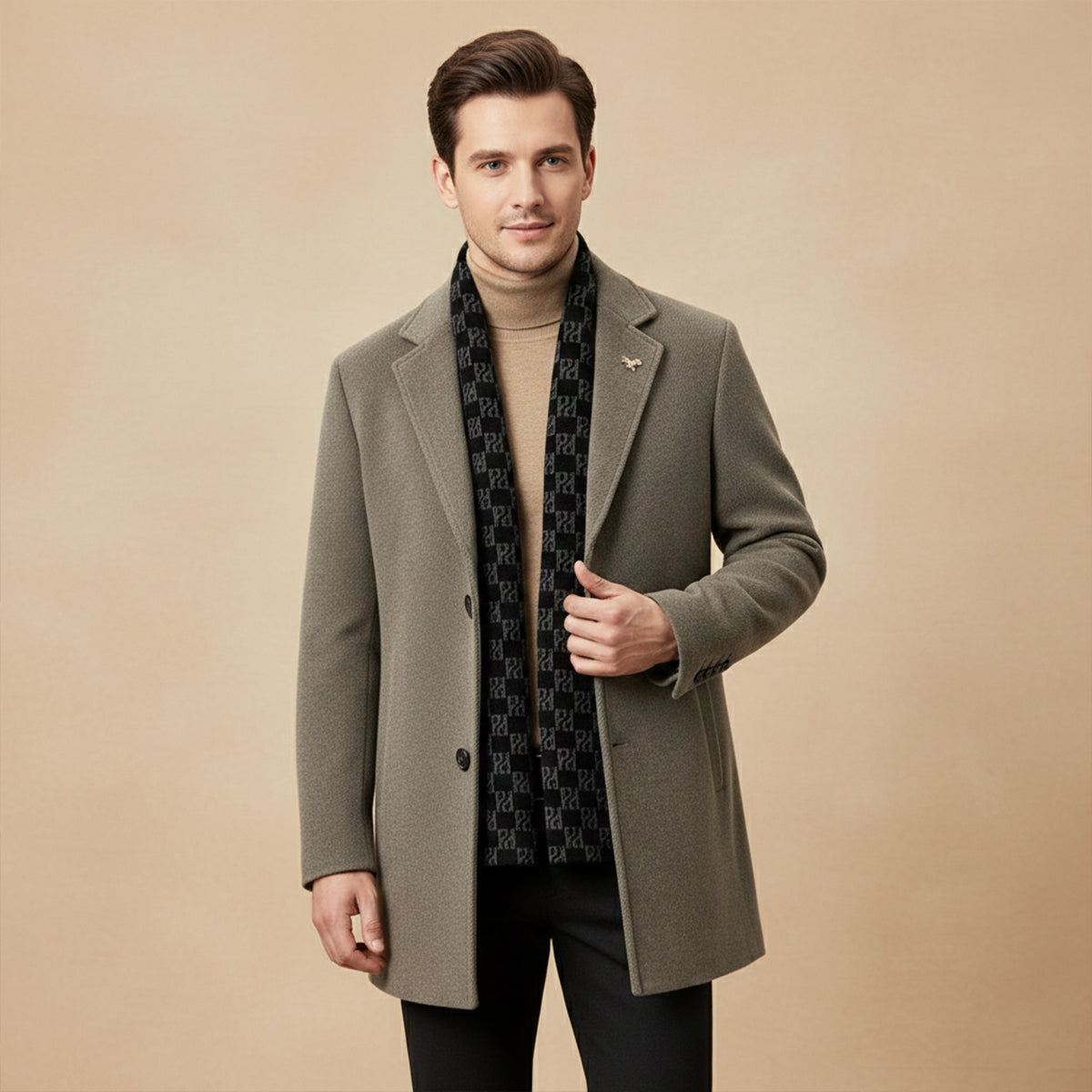 Men's Fur Lined Winter Coat Warm