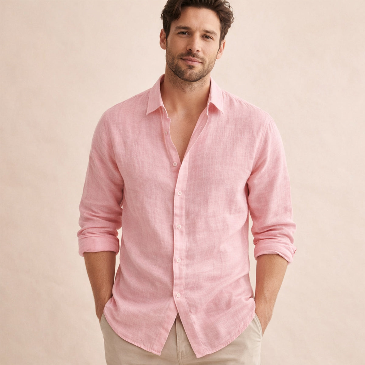 Men's Cotton Linen Beach Shirt